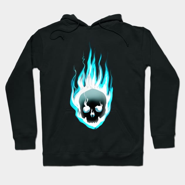 Blue flame skull hoodie new arrivals